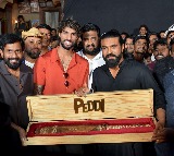 Cricketer Tilak Varma visits sets of Ram Charan's 'Peddi'; Ram Charan gifts him the 'Peddi' cricket bat!