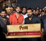 Cricketer Tilak Varma visits sets of Ram Charans Peddi