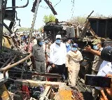 Home Minister Vanitha inspects Markapuram bus accident site