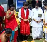 Omkareshwara Temple Construction Begins with Foundation Stone Laid by Revanth Reddy