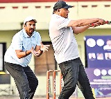 Azharuddin Hits Sixes at LB Stadium in Legislators Sports Meet