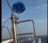 Goa Paragliding Accident Man Falls Into Sea After Cable Breaks