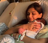 Sonam Kapoor shares first pic holding her newborn close to her heart from the hospital