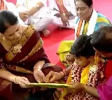 Revanth Reddy Performs Aksharabhyasam for Grandson at Basara Temple