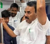 Jupally Krishna Rao Travels by Hyderabad Metro to Miyapur