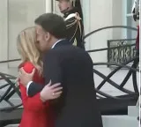 Emmanuel Macron And Giorgia Melonis Paris Meet Viral Hug Steals The Spotlight