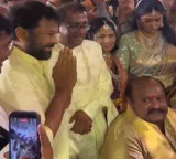 Chiranjeevi attends Gangula Kamalakar sons wedding in Hyderabad