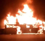 Medak Private Bus Catches Fire on NH 44