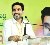 Grand welcome for Nara Lokesh in Vizag airport