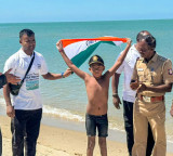 Ishank Singh Creates History Swimming Across Palk Strait