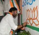 Kishan Reddy Wall Writing for Modi Visit to Telangana