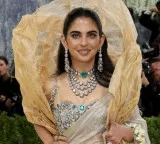 Isha Ambani Royal Look at Met Gala 2024 Diamond Blouse and Nizam Jewels