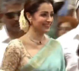 Vijay Sworn in as CM Trisha Attends Ceremony in Blue Saree