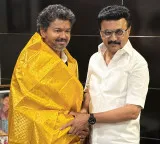 TN Chief Minister Vijay meets Stalin after taking oath as MLA