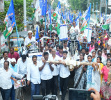 YSR Congress holds protests across Andhra Pradesh over petrol price hike