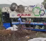 Private Bus Overturns in Kadapa District