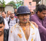 Attack on Abhishek Banerjee TMC Leader Uses Cricket Helmet for Protection