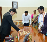 TN CM Vijay plays chess with Praggnanandhaa, awards Rs 50 lakh for Norway Chess triumph