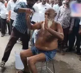 JC Prabhakar Reddy bathes on road in front of police station video goes viral
