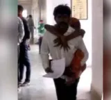 Pushpendra Singh carries disabled wife on back to Collectorate proof of ten years negligence