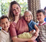 Xenia Kala wore a saree and gave Indian names to children the story of a foreign mother goes viral