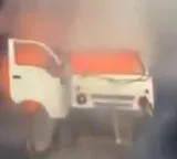 Muharram procession dangerous stunt car blown up at 40 feet height in Ujjain