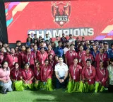 Bhimavaram Bulls win APL title against Vizag as Minister Nara Lokesh presents trophy
