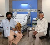 CM Chandrababu Naidu visits Pawan Kalyan in Mumbai hospital