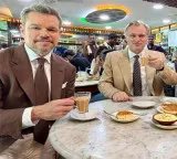 Christopher Nolan in Mumbai The Odyssey team drinks chai at local cafe watch video
