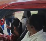 SI Pujari Tirupathi lets 6-year-old granddaughter drive car in Hyderabad and argues with public
