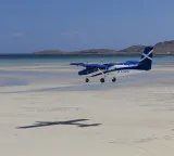 Barra Airport Plane landing on the beach the worlds only airport