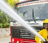 Massive fire accident in Meerpet plastic godown completely gutted