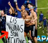 Argentina players spark Falkland banner controversy after victory over England