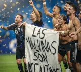 Argentina risks FIFA sanction for celebrating SF win with Falklands banner