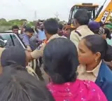 Tension in Bahadurguda again as farmers throw chili powder on police