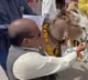 Strange ritual for rain people feeding Gulab Jamuns to donkeys