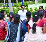 Nara Lokesh face to face in Kondapaneni Township Park see photos