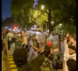 Tension at Jantar Mantar again Protesters attack police with stones and bottles