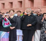 Oppn MPs in black protest outside Parliament House over NEET paper leak, police cruelty