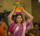 Agadha movie team visits Balkampet Yellamma temple and starts promotions with Bonam