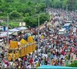 Simhachalam crowded with devotees for the grand 32 km Giri Pradakshina festival
