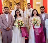 Twin brothers marry twin sisters ceremony conducted by twin priests