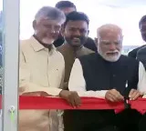 PM Modi inaugurates Bhogapuram Airport Chandrababu Naidu honors him with Bobbili Veena