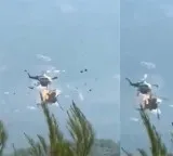 Helicopter explodes mid-air during firefighting operation in Greece video viral