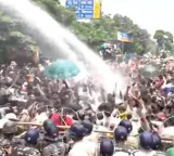 Jharkhand students break barricades and face water cannons in paper leak protest