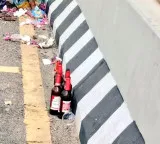 PV Narasimha Rao Expressway filled with garbage and broken liquor bottles in Hyderabad