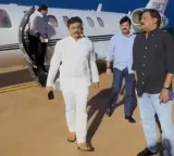 Bhogapuram Airport first chartered flight lands with CM Ramesh and Ganta Srinivasa Rao