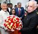Governor At Home in Lok Bhavan CM Chandrababu attends with his wife