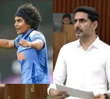 Nara Lokesh announces government job for cricketer Sri Charani after degree completion