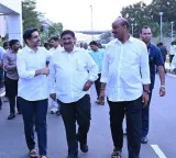 Nara Lokesh Atchannaidu and Vishnu Kumar Raju in a joyful mood photos here
